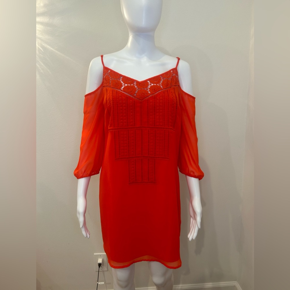 Bebe red off the shoulder strappy dress Size Small